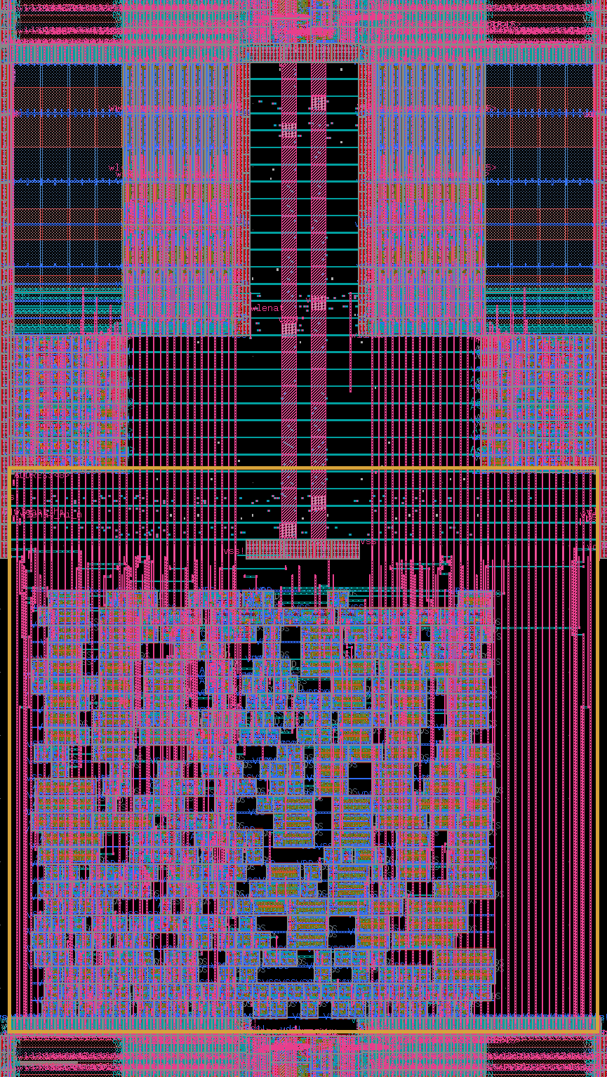 The central band of a 16-bit block, rebuilt by the compiler