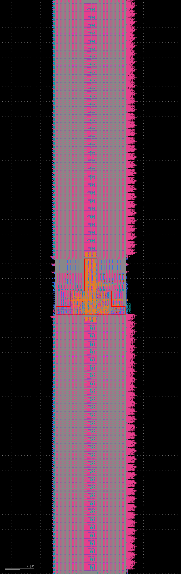 A generated 2 kilobyte memory block, drawn to scale